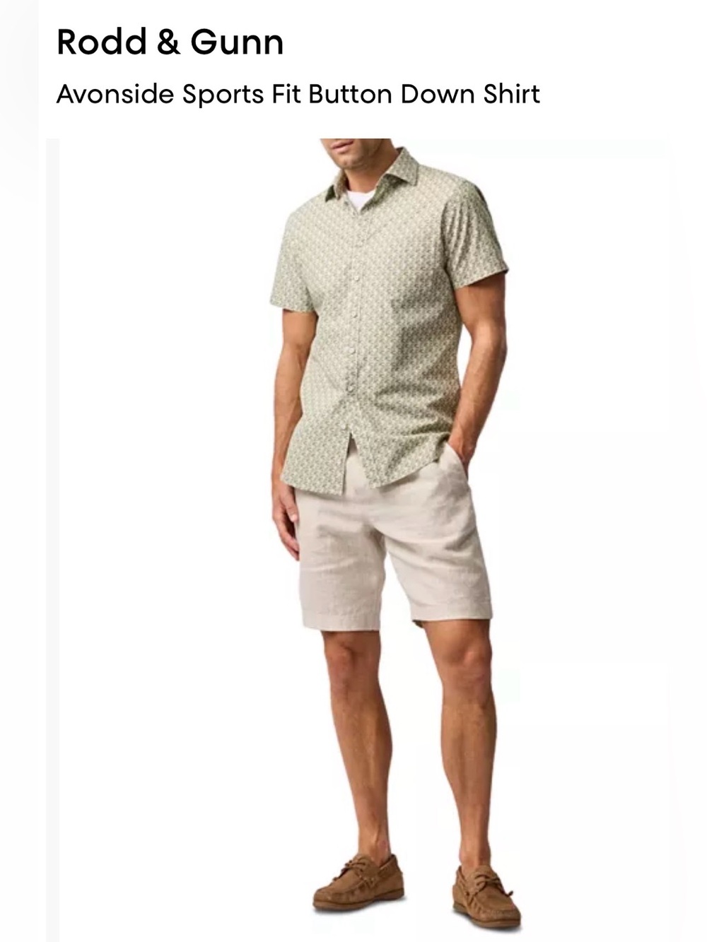 Rodd & Gunn Green Geometric Short Sleeve Button-Down Shirt